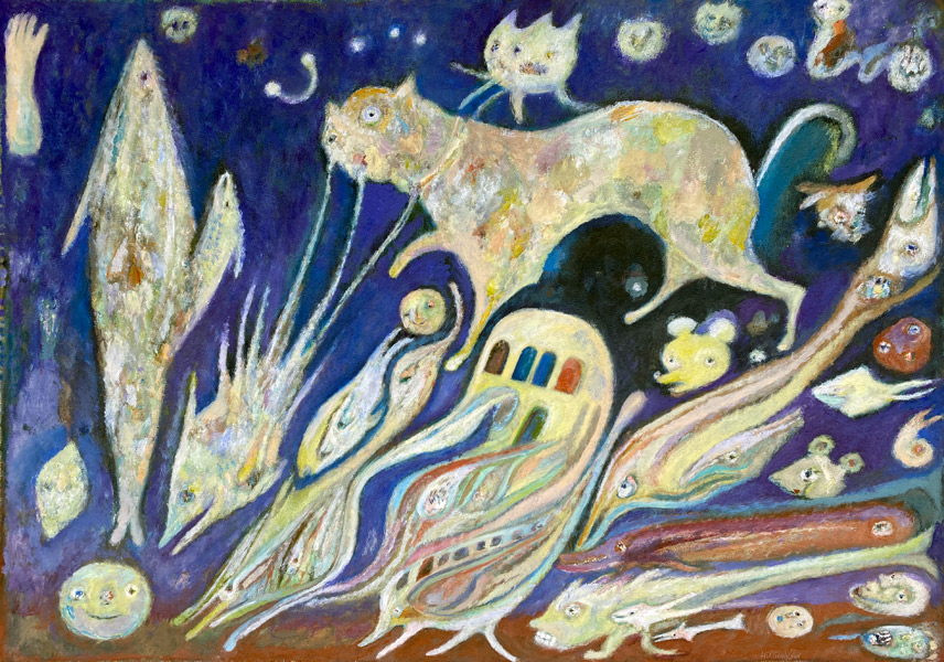 weiße Katze
